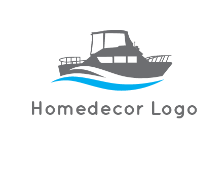 ship in sea travel logo