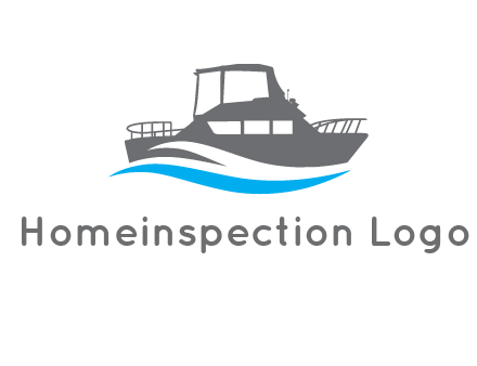 ship in sea travel logo
