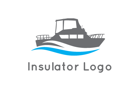 ship in sea travel logo