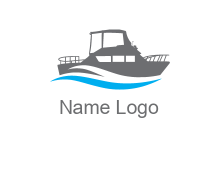 ship in sea travel logo