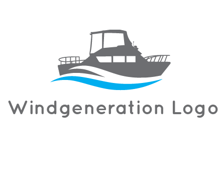 ship in sea travel logo