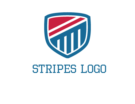 stripes forming a bridge inside a shield