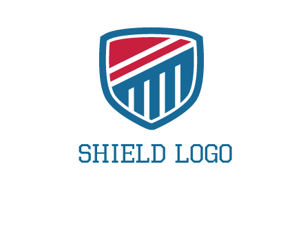 stripes forming a bridge inside a shield