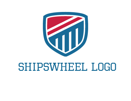 stripes forming a bridge inside a shield