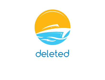 yacht sun and sea travel logo