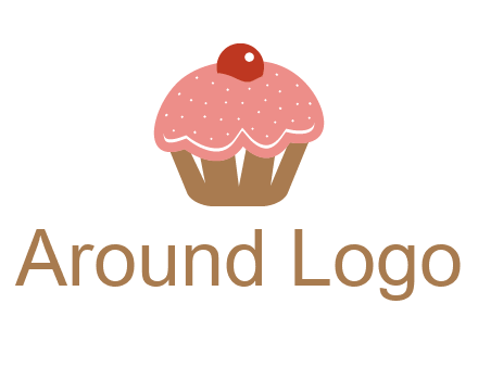 cute cupcake illustration food logo