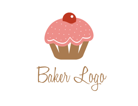 cute cupcake illustration food logo