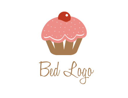 cute cupcake illustration food logo