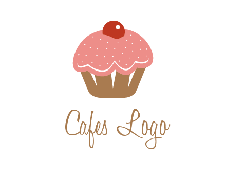 cute cupcake illustration food logo