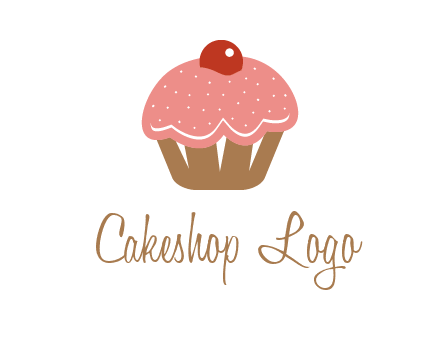 cute cupcake illustration food logo
