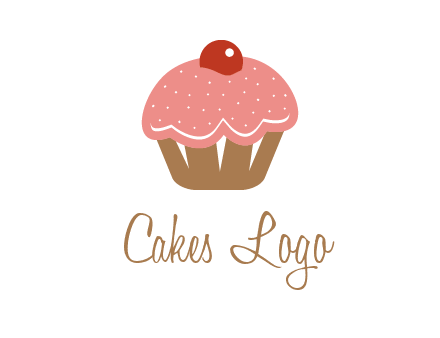 cute cupcake illustration food logo