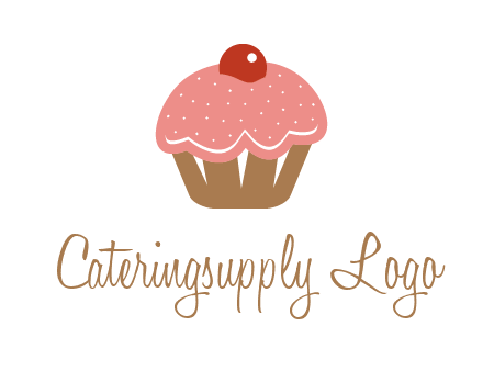 cute cupcake illustration food logo