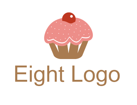 cute cupcake illustration food logo