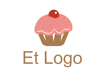 cute cupcake illustration food logo