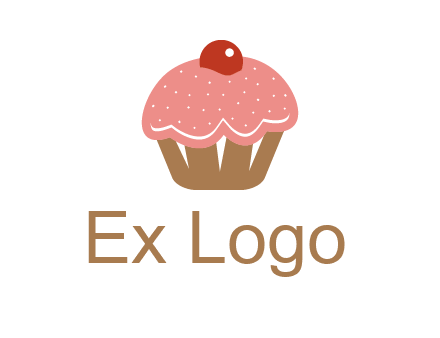 cute cupcake illustration food logo