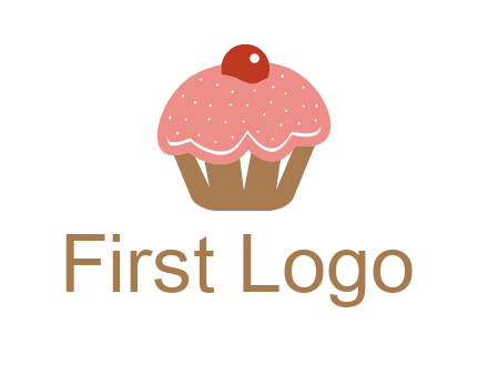 cute cupcake illustration food logo