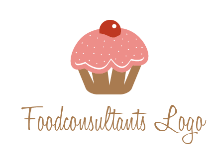 cute cupcake illustration food logo