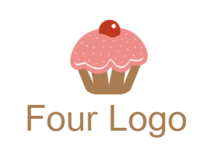 cute cupcake illustration food logo