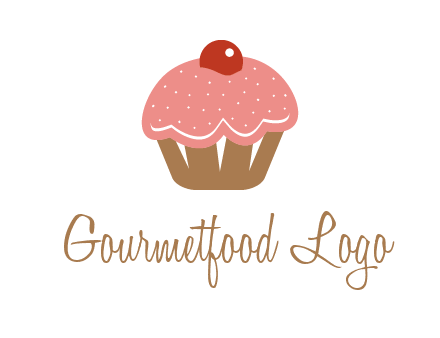cute cupcake illustration food logo
