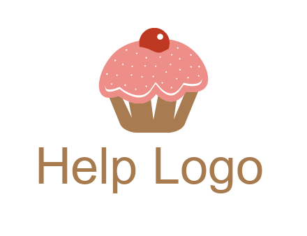 cute cupcake illustration food logo