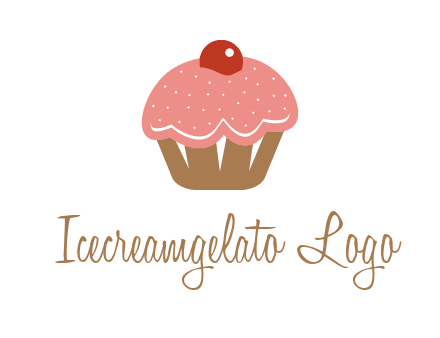 cute cupcake illustration food logo