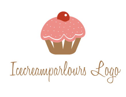cute cupcake illustration food logo