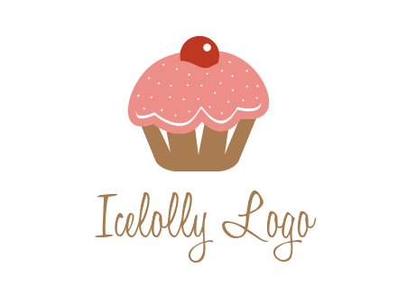 cute cupcake illustration food logo