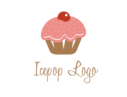 cute cupcake illustration food logo