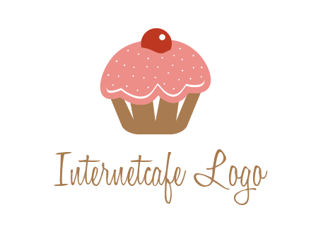 cute cupcake illustration food logo