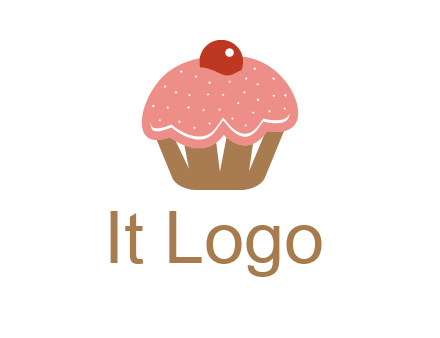 cute cupcake illustration food logo