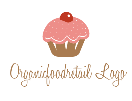 cute cupcake illustration food logo