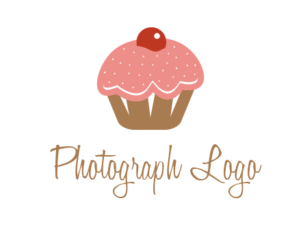 cute cupcake illustration food logo