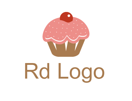 cute cupcake illustration food logo