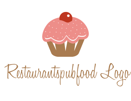cute cupcake illustration food logo