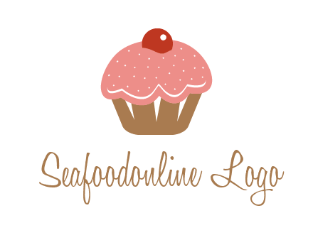 cute cupcake illustration food logo