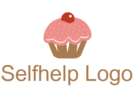 cute cupcake illustration food logo