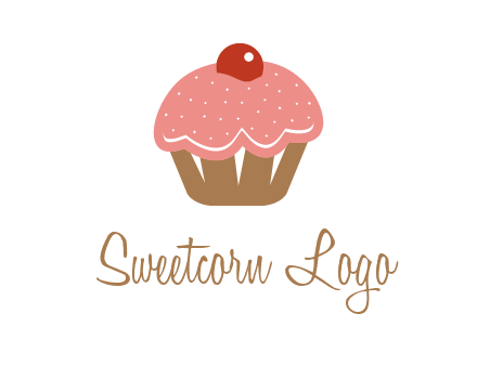 cute cupcake illustration food logo