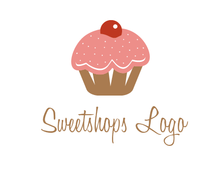 cute cupcake illustration food logo
