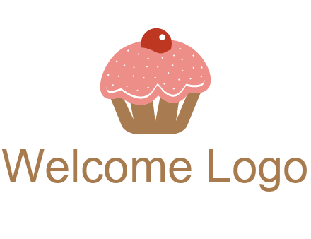 cute cupcake illustration food logo