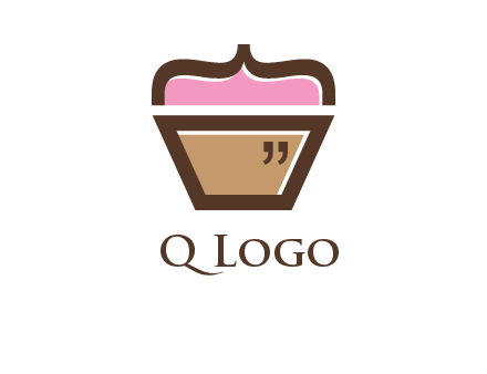 abstract cupcake food logo