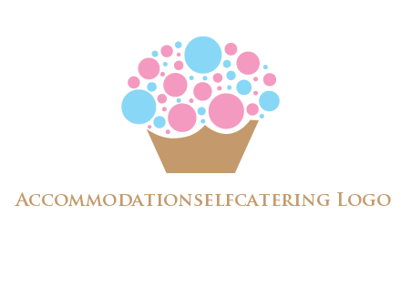 circles forming cupcake food logo