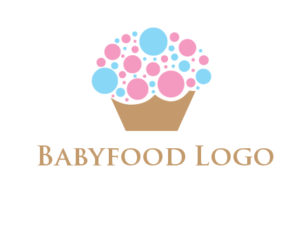 circles forming cupcake food logo
