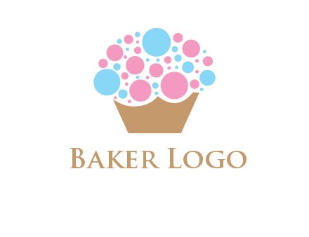 circles forming cupcake food logo