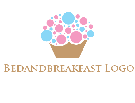 circles forming cupcake food logo