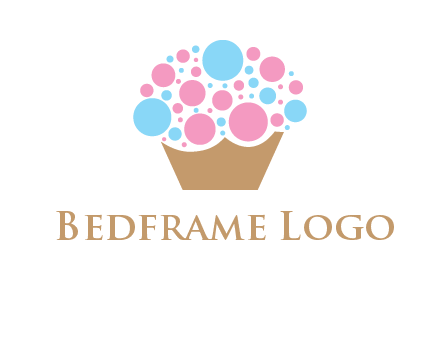 circles forming cupcake food logo
