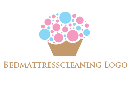 circles forming cupcake food logo