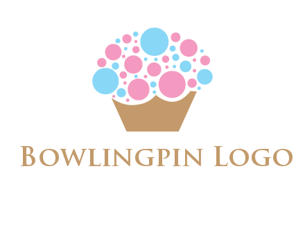 circles forming cupcake food logo