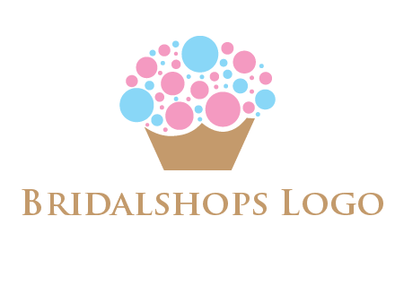 circles forming cupcake food logo