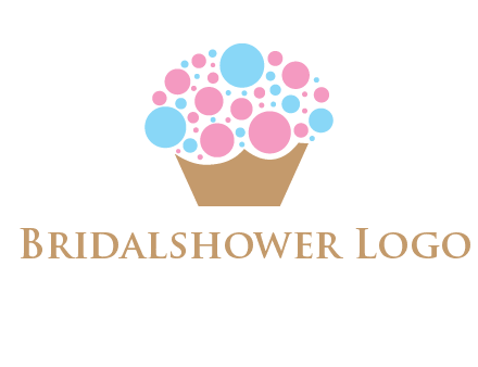 circles forming cupcake food logo