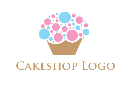 circles forming cupcake food logo